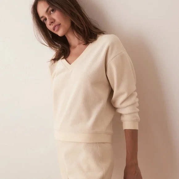 Marine Layer Cord Velour V-Neck Sweatshirt - Picture 2 of 5